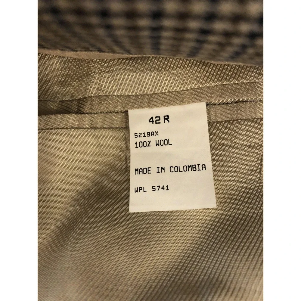 Oscar De La Renta Signature Blazer Mens 42R Brown‎ Wool Check Sport Coat Jacket